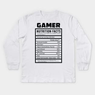 Gamer Nutrition Facts Kids Long Sleeve T-Shirt